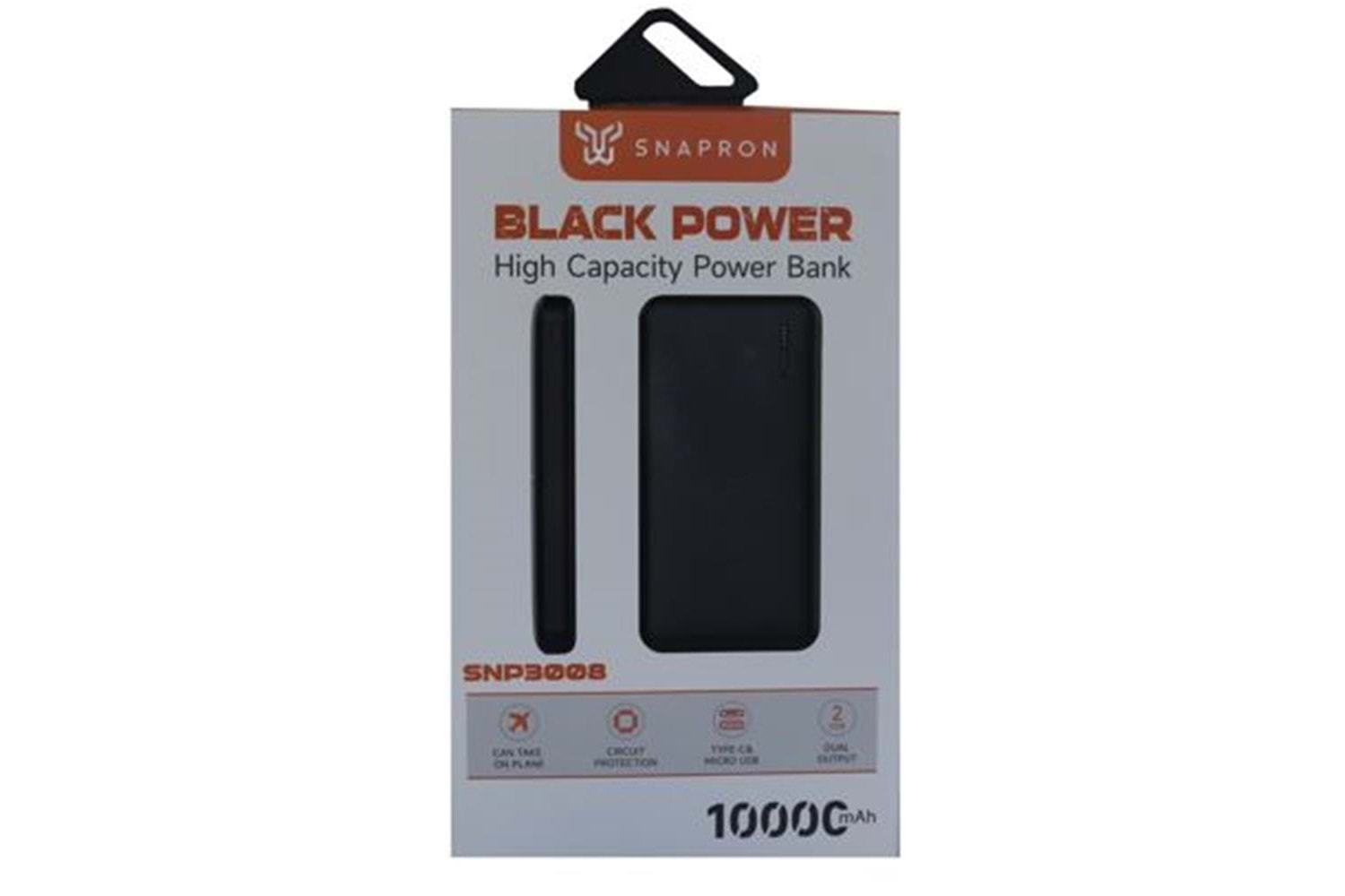 SnapMax SNP-3008 Siyah 10.000 mah Powerbank 2x USB Çıkışlı 1 Type-C ve 1 Micro Girişli