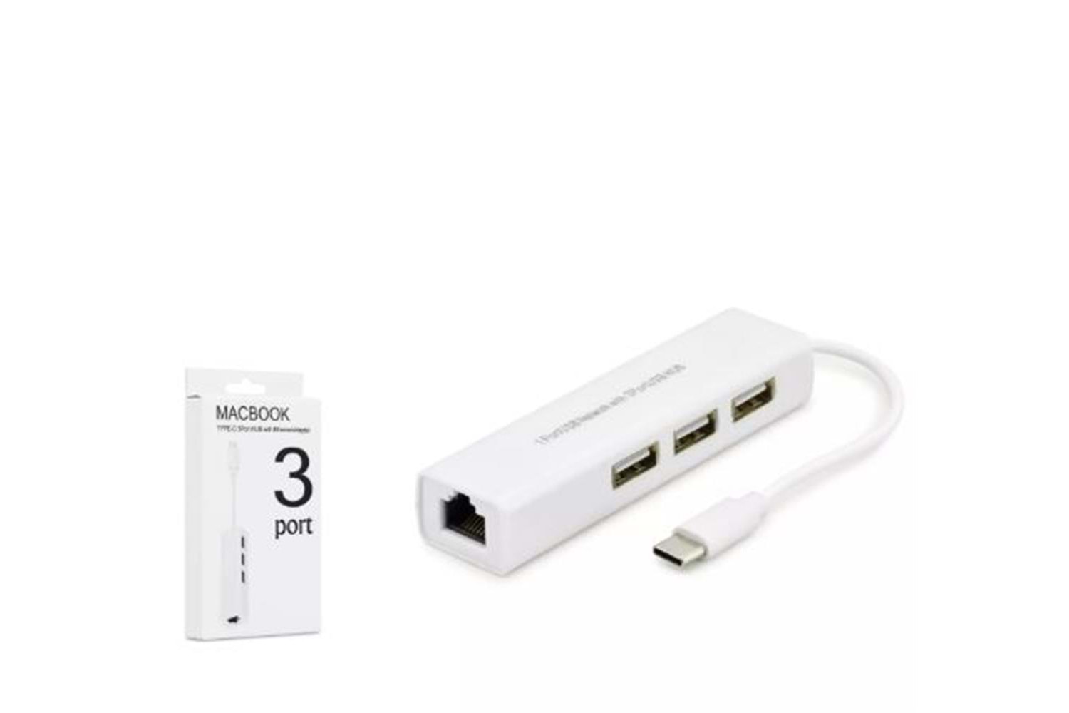 Hadron Hdx7007 Type-C Hub Combo 3-Usb + Lan Beyaz