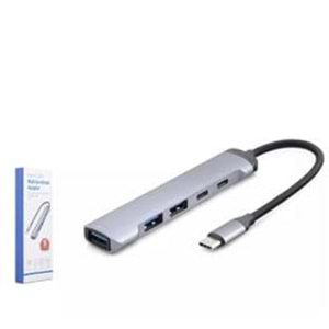 Hadron Hdx7041 Type-C Hub 5-Usb Gri