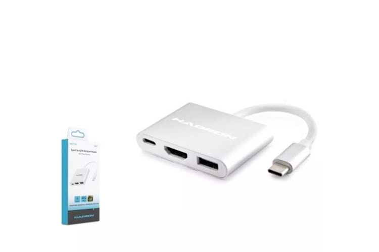 Hadron Hdx7764 Type-C Hdtv Combo Hdmi 4K 30Hz + Type-C + Usb3.0 3In1 Gri