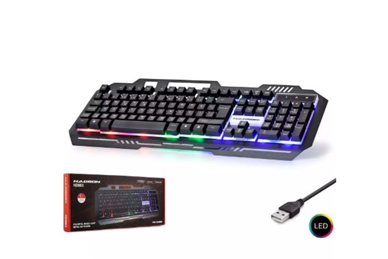 Hadron Hd863 Kablolu Oyuncu Klavye Metal Led Q Siyah