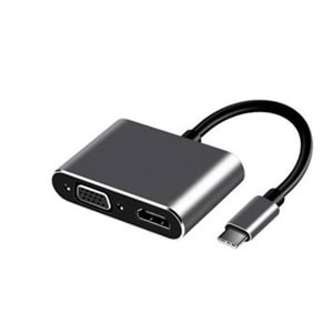 FRISBY FA-7678C Type-c - HDMI+VGA 4Kx2K Adaptör