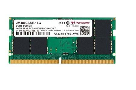 Transcend JM4800ASE-16G 16GB DDR5 4800Mhz CL40 1.1V Notebook Ram