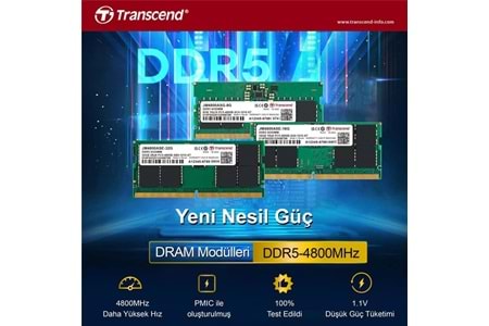 Transcend JM4800ASE-16G 16GB DDR5 4800Mhz CL40 1.1V Notebook Ram