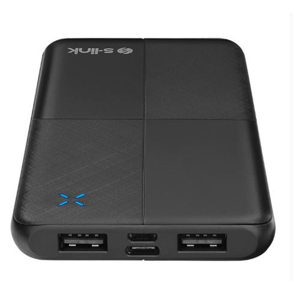 S-link IP-G12N 10000mAh Micro+Usb+ Type-C Giriş+Çıkış Siyah Taşınabilir Pil Şarj Cihazı Powerbank