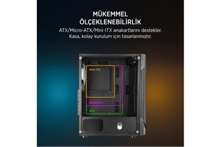 James Donkey Helix H800 4XRBW ATX 650W Gaming Kasa