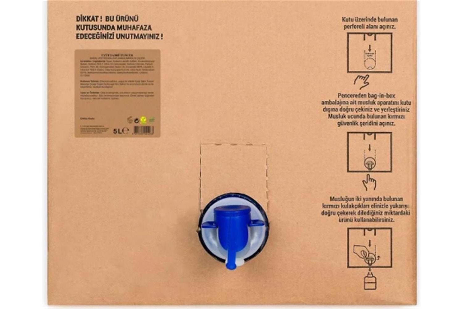 Manolya Çiçeği 5lt Doğal Zeytinyağlı Sıvı Sabun Bag in Box