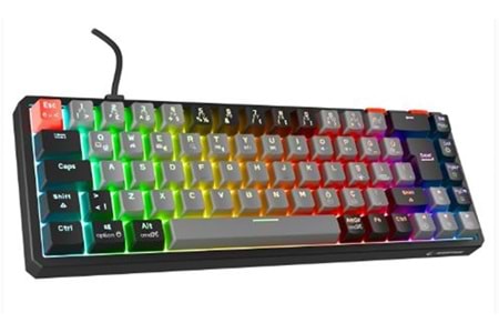 Rampage YORU MINI Gri-Siyah Type-C Bağlantılı OUTEMU Red Swich Q Mekanik Gaming Oyuncu Klavye RGB
