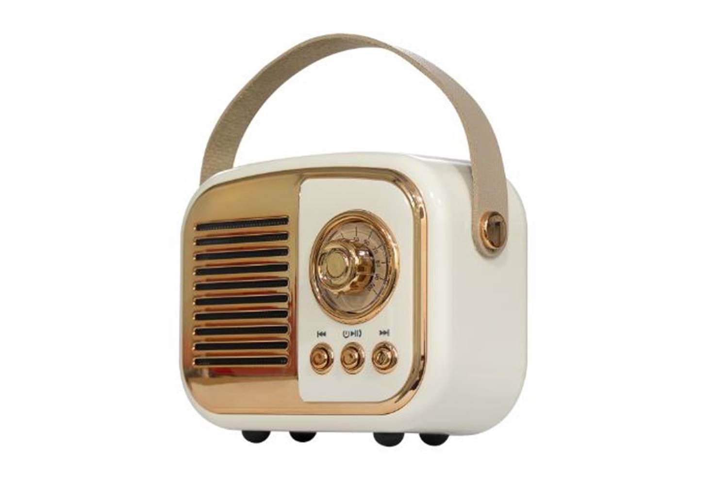 Mikado MD-24BT Echoes 3W 800mAh Beyaz Usb+TF Kart+Bluetooth Destekli Klasik Retro Müzik Kutusu