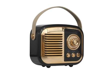 Mikado MD-24BT Echoes 3W 800mAh Siyah Usb+TF Kart+Bluetooth Destekli Klasik Retro Müzik Kutusu