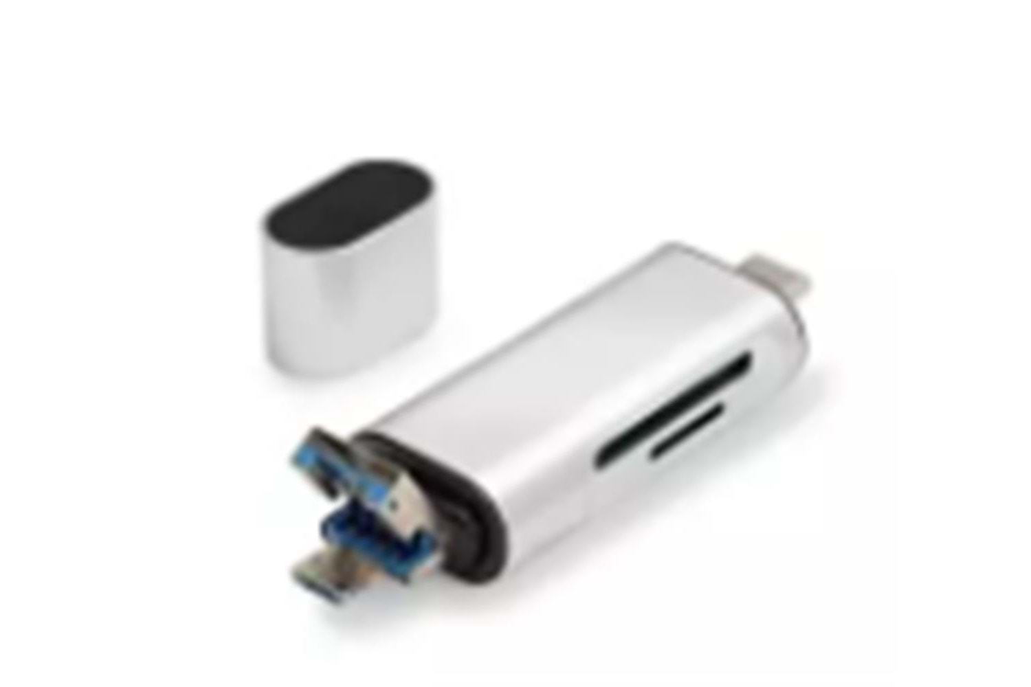 Hadron HDX7053 Kart Okuyucu Type-C OTG | microSD + SD Destekli | 480Mbps Gri