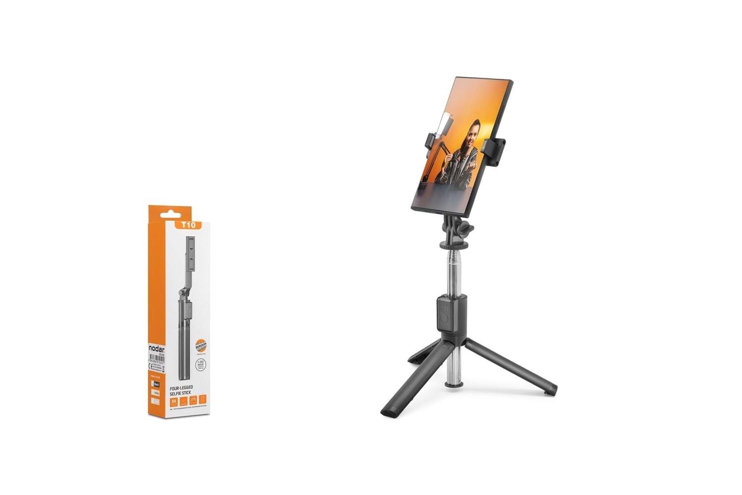 Nodar Nd1040 Tripod Selfie Çubuğu - Bluetooth 5.0 Uzaktan Kumandalı 67Cm Siyah