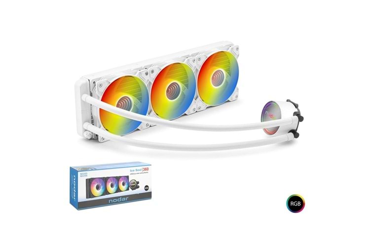 Nodar Nd2506 Sıvı Soğutma Fan 360 Argb 36Cm Beyaz
