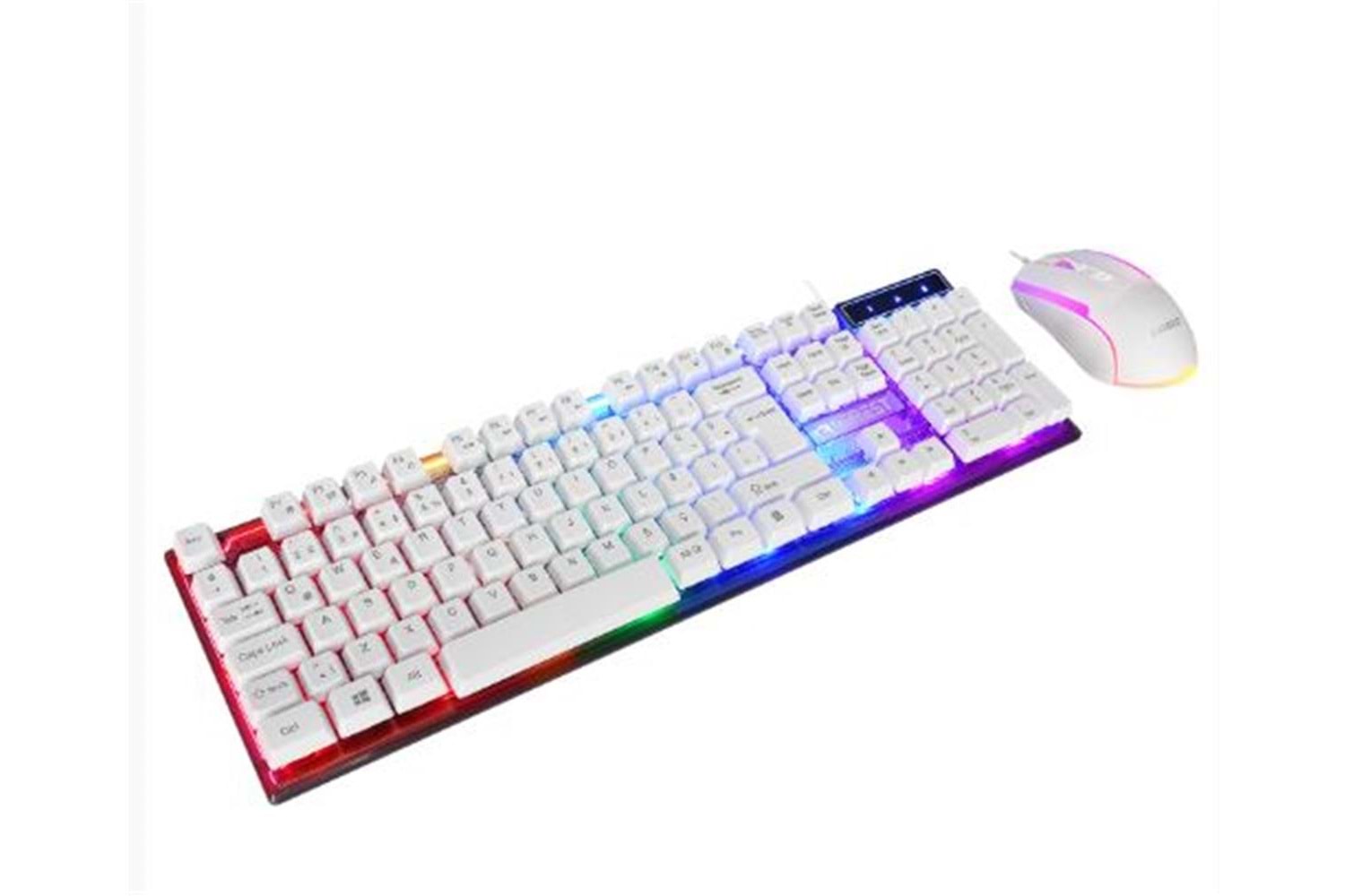 Everest KM-198 Luminax Beyaz Gökkuşağı Aydınlatmalı Q Gaming Oyuncu Klavye + Mouse Set