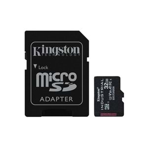 Kingston SDCIT2-32GB 32GB microSDHC Industrial C10 A1 pSLC Card + SD Adapter Hafıza Kartı