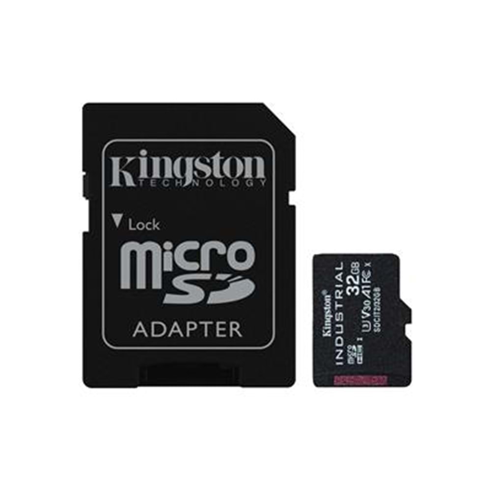 Kingston SDCIT2-32GB 32GB microSDHC Industrial C10 A1 pSLC Card + SD Adapter Hafıza Kartı