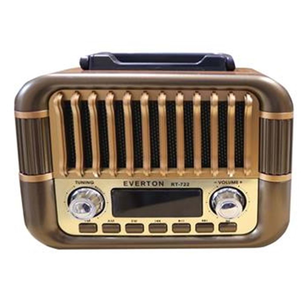 Everton RT-722 Şarjlı Dijital Göstergeli Nostaljik Radyo( Bluetooth-USB-SD-FM)