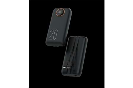 Snapron SNP-3013 20.000 Mah LCD Ekran Dahili Kablolu 22.5w Hızlı Şarj Powerbank