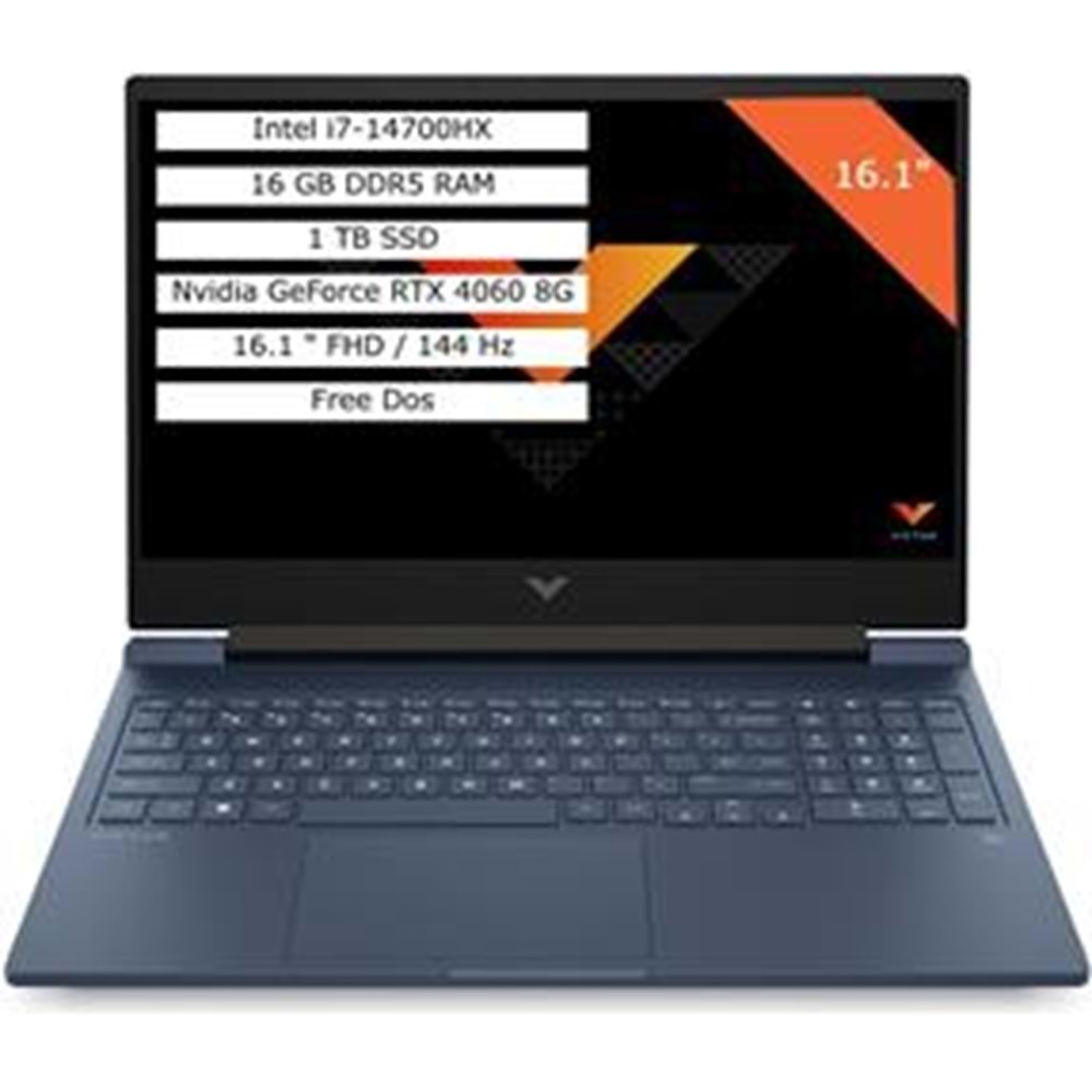 Hp 9J243EA Victus 16-r1041nt i7-14700HX 16G 1TB RTX4060 8GB 144 Hz 16.1 FHD FreeDOS Notebook
