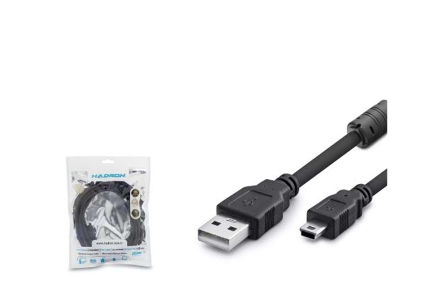 Hadron Hdx7523 Usb Mini V3-5Pin To Usb Kablo 3M Siyah