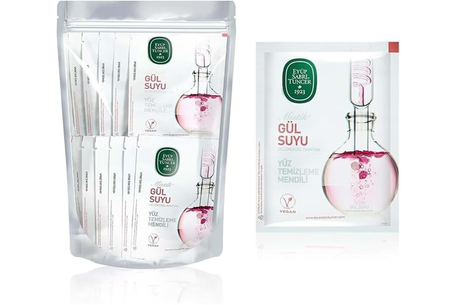 Mistik Gül Suyu Yüz Temizleme Mendili 75li Küçük Boy Doy pack Poşet 