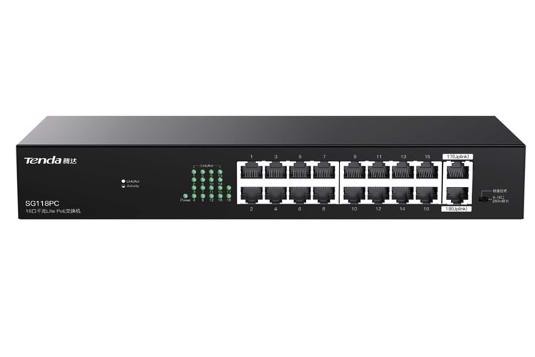 Tenda SG118PC SG118PC 18 Port Gigabit PoE Switch 100-100-1000 167W