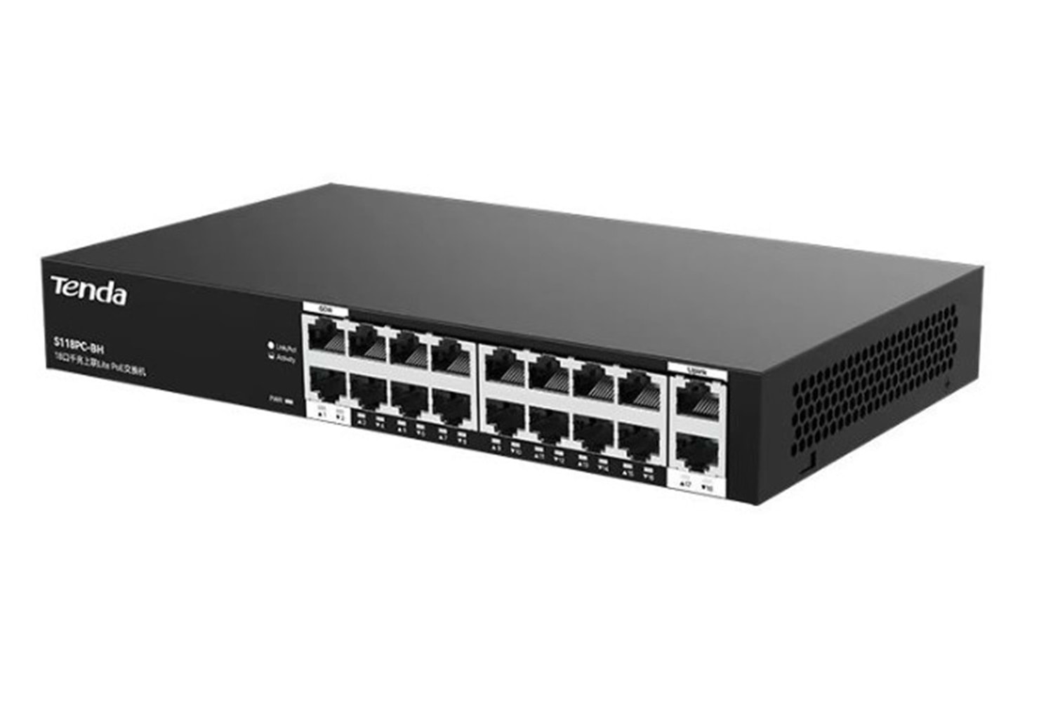 Tenda S218GPC-BH16FE PoE+ Port 167W 2x GE Uplink Switch
