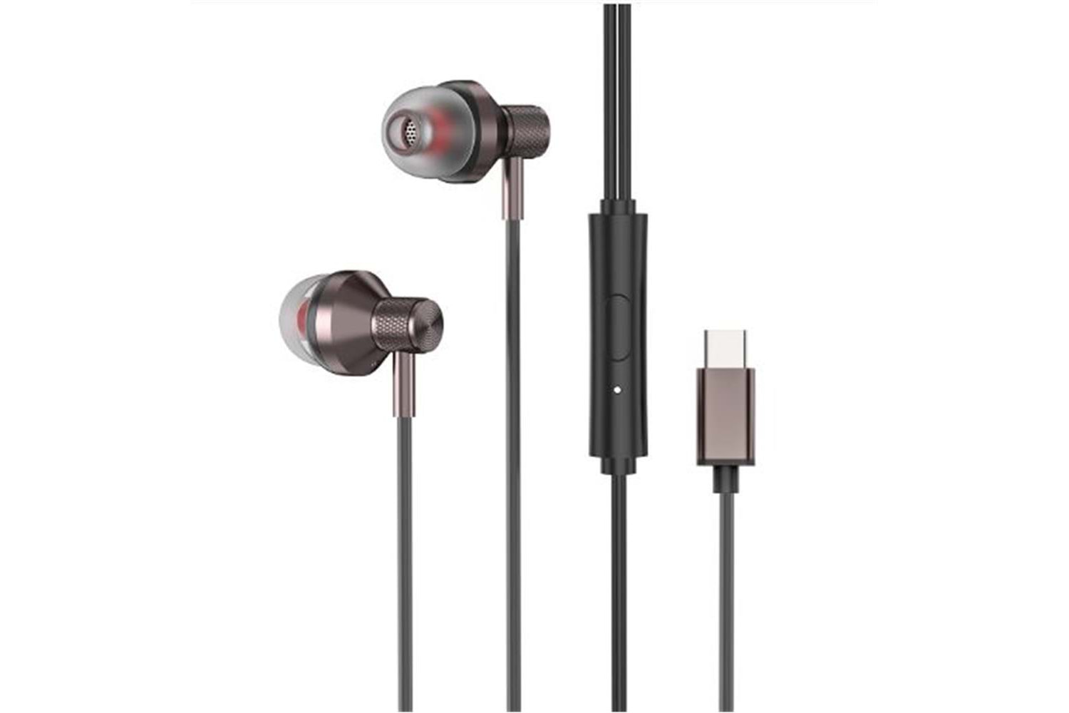 S-link SL-TPK03 TypeC Telefon Uyumlu Metal Siyah Kulak İçi Mikrofonlu Kulaklık