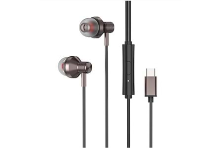 S-link SL-TPK03 TypeC Telefon Uyumlu Metal Siyah Kulak İçi Mikrofonlu Kulaklık