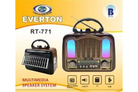 Everton RT-771 Bluetooth Usb-Micro Sd Solarlı Nostaljik Radyo
