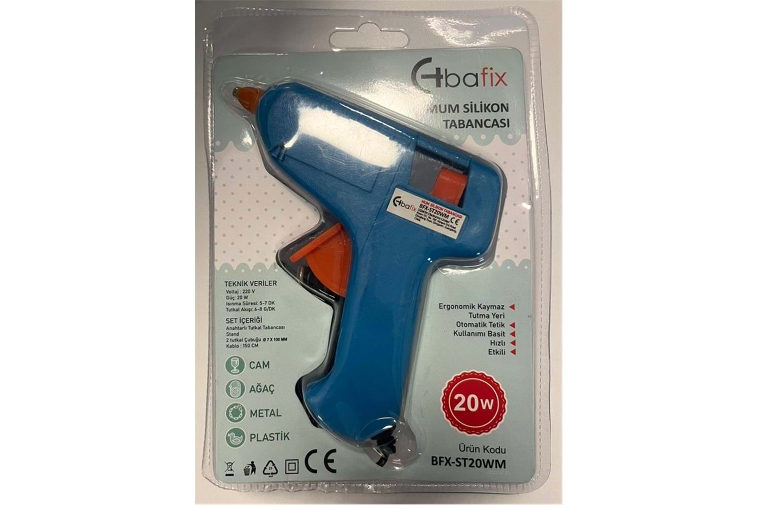 Bafix Mum Silikon Tabancası Mavi 20W