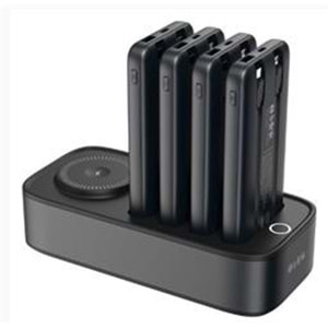 S-link IP-DS40 4 Adet 10000mAH Powerbank li 15W Kablosuz Şarj Siyah Taşınabilir Şarj İstasyonu