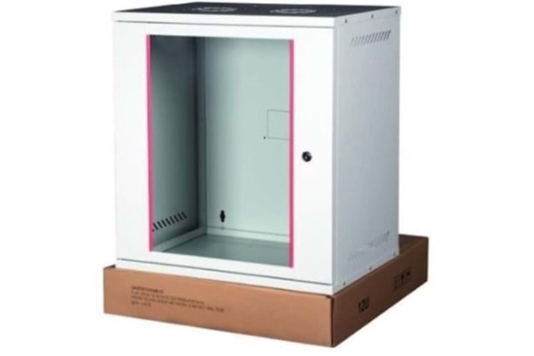 Lande LN-STB12U5440LG 12U 540x400 Ön Tek Cam Kapak Duvar Tip Boş Demonte Kabinet