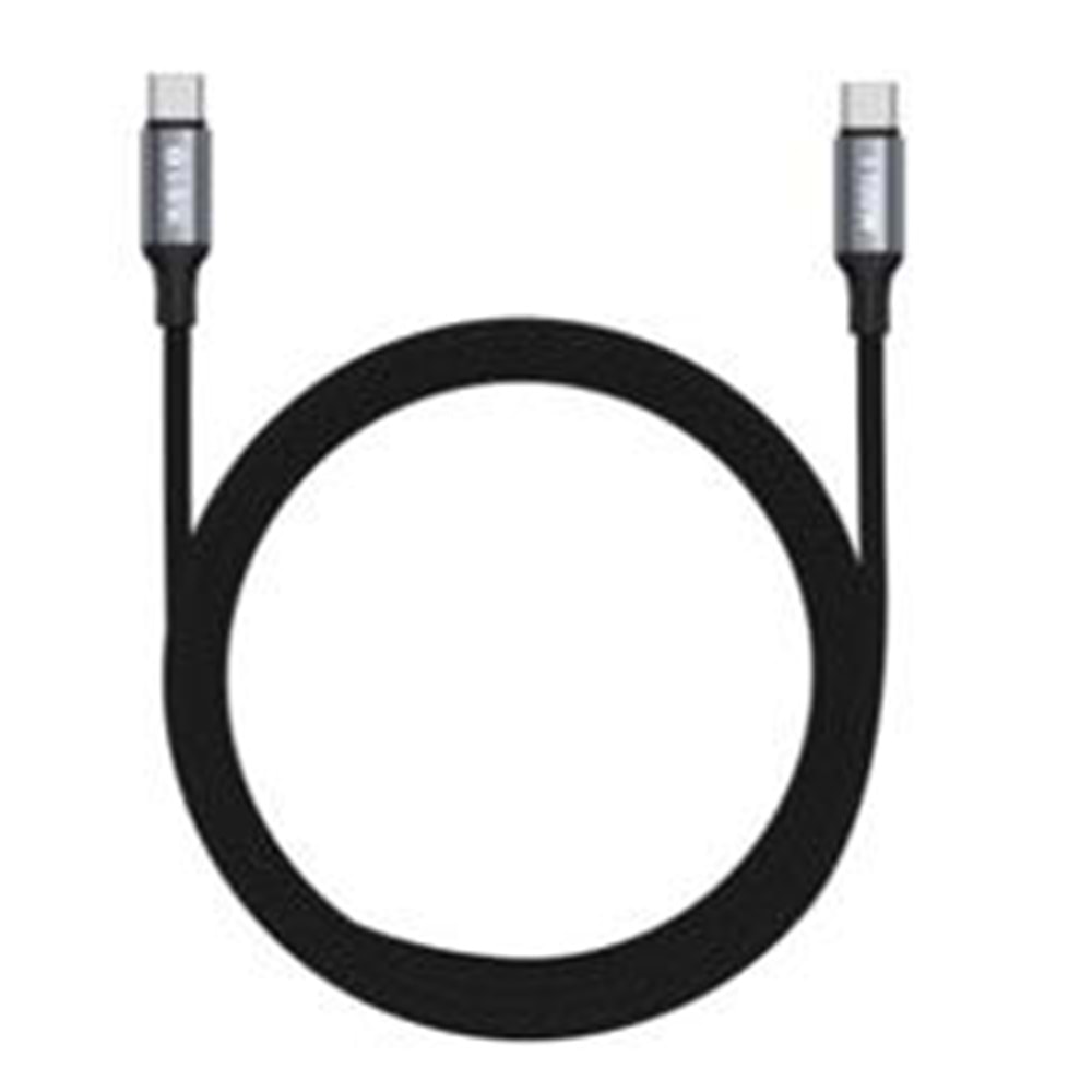 S-link Armor CC-0100 100W 1.2m Type-C to Type-C PD Örgülü Metal Başlıklı Siyah Hızlı Şarj Kablosu