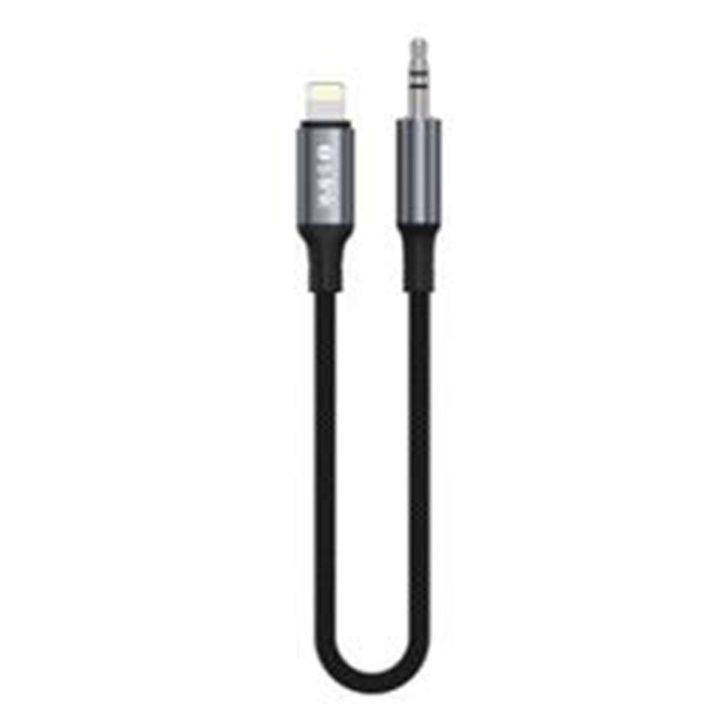 S-link Armor ML-01 1.2m Lightning to M AUX Örgülü Metal Başlıklı Siyah Ses Kablosu