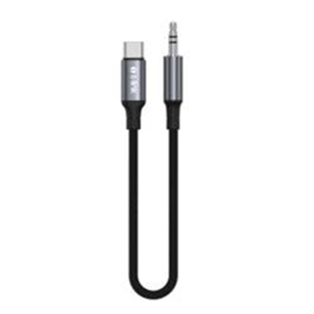 S-link Armor MC-01 1.2m Type-C to M AUX Örgülü Metal Başlıklı Siyah Ses Kablosu