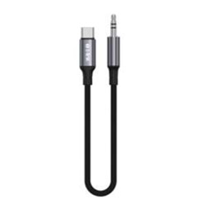 S-link Armor MC-01 1.2m Type-C to M AUX Örgülü Metal Başlıklı Siyah Ses Kablosu