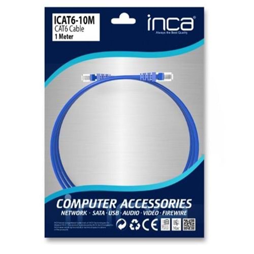 INCA ICAT6- 1MT Cat6 Mavi Kablo