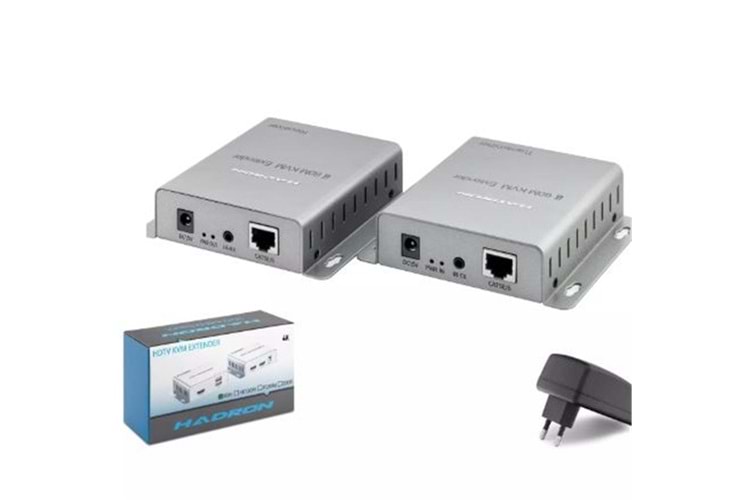 HADRON HDX1600 HDMI KVM Extender 4K 30 Hz 60 m - Gümüş