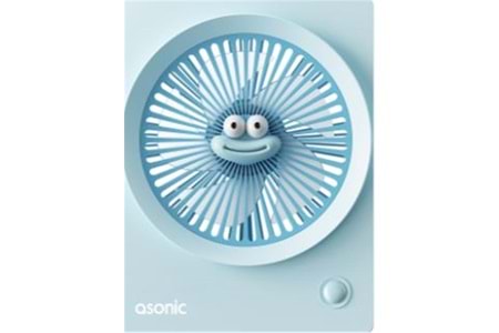 Asonic AFN23 Mavi 500mAh 3 Hız Kademeli Masaüstü Usb Fan