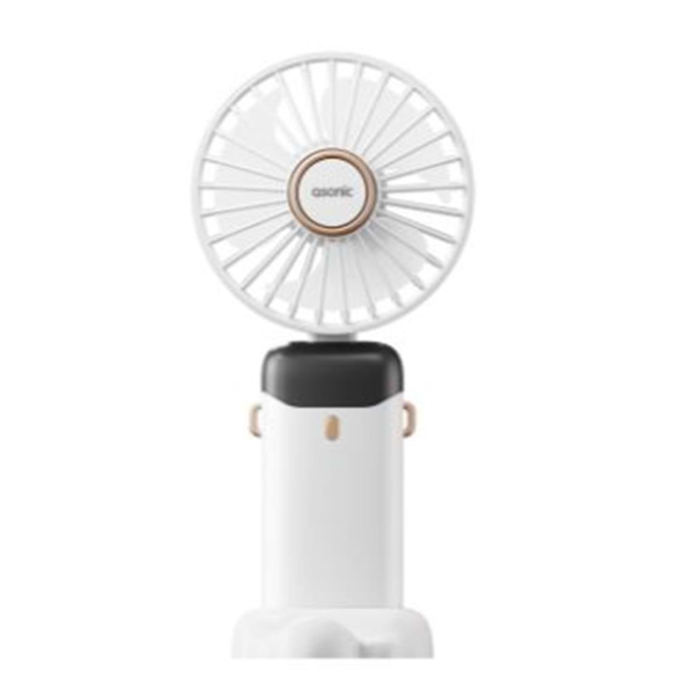 Asonic AFN28 Beyaz 500mAh 3 Kademe Dijital Göstergeli Katlanabilir Mini USB Fan