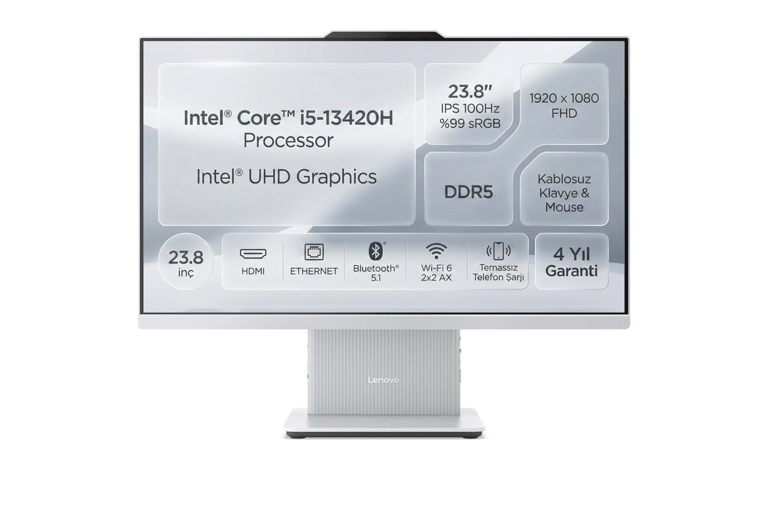 Lenovo Ideacentre 24IRH9 F0HN0054TR I5-13420H 16GB 512GB SSD 23.8