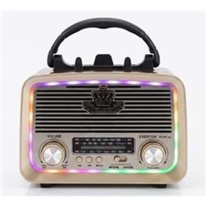 Everton RT-301.m Bluetooth-USB-SD-FM Şarjlı,Solarlı,Ledli, Nostaljik Radyo El Fenerl Radyo