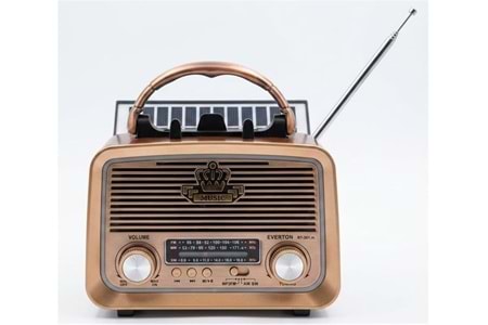 Everton RT-301.m Bluetooth-USB-SD-FM Şarjlı,Solarlı,Ledli, Nostaljik Radyo El Fenerl Radyo