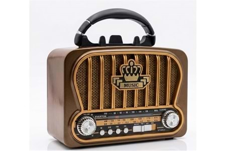 Everton RT-826M Bluetooth-USB-SD-FM Şarjlı Nostaljik Radyo El Fenerli