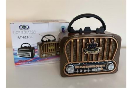 Everton RT-826M Bluetooth-USB-SD-FM Şarjlı Nostaljik Radyo El Fenerli