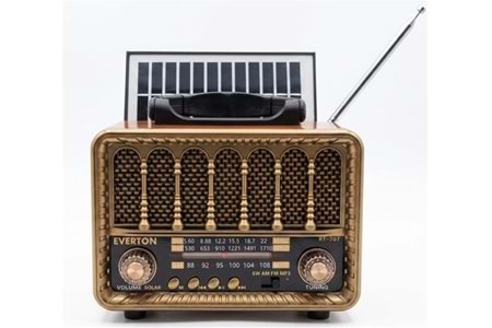 Everton RT-707 Bluetooth-USB-SD-FM Şarjlı Nostaljik Radyo Solarlı Radyo