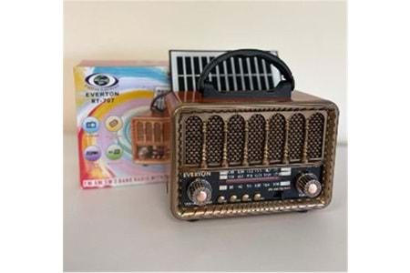 Everton RT-707 Bluetooth-USB-SD-FM Şarjlı Nostaljik Radyo Solarlı Radyo