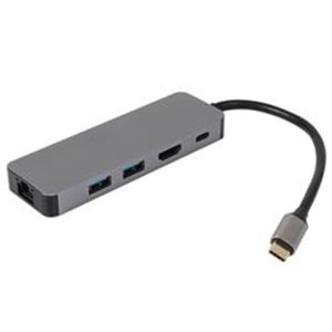 Vcom CU4592 Type-C To HDMI (4K@30Hz)+2-USB A 3.0 (5Gb)+Gigabit LAN+PD 3.0 100W Çoklayıcı