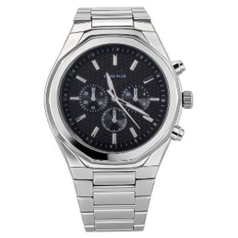 Swiss Plus Man Watch Basic Seri Model-4 ST3503AGS Plus Black-Silver